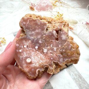 Beautiful Pink Amethyst with Flower Agate Slab